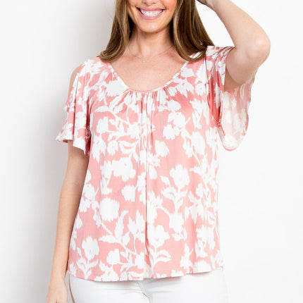 Be Stage Foral Cold Shoulder Top