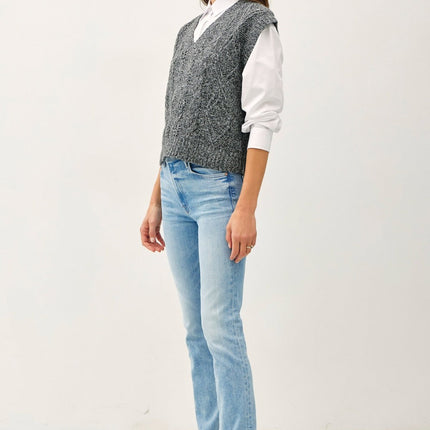 Be Cool Cable Knit V-Neck Sweater Vest