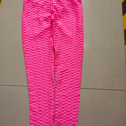 Women's Plus Size Black Jacquard Scrunch Fitness Yoga Leggings - Anti-Cellulite, Moisture-Wicking