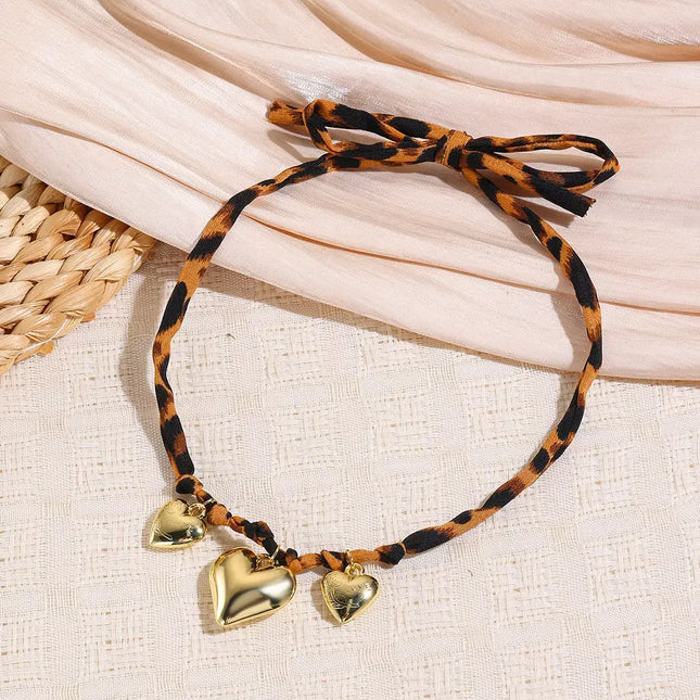 Leopard 18K Gold-Plated Heart Necklace