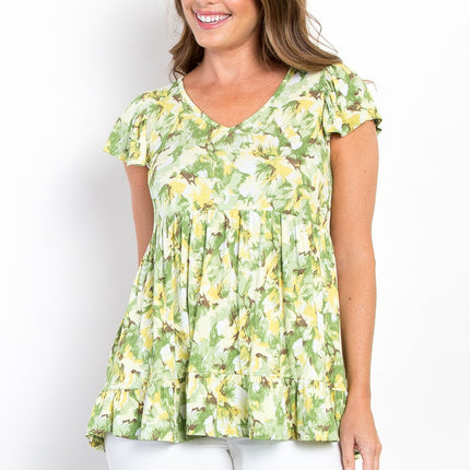 Be Stage Floral Ruffled Babydoll Top