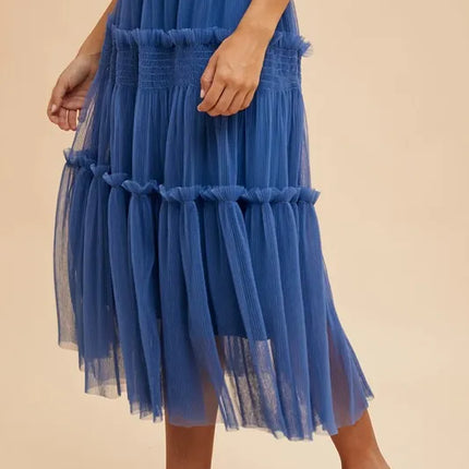 Annie Wear Tulle Tiered Midi Skirt