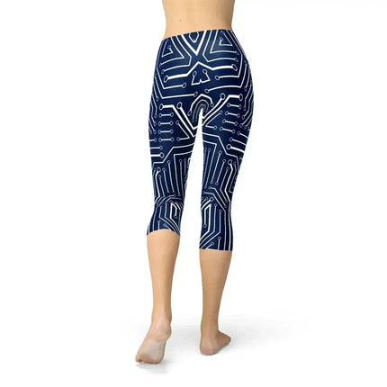 Womens Navy Blue Circuit Capri Leggings
