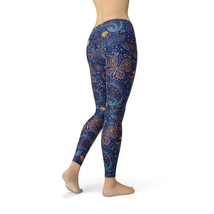 Womens Paisley Butterfly Leggings