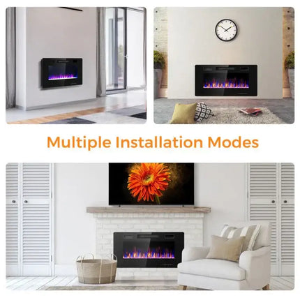 36" Slim Wall Mount Fireplace