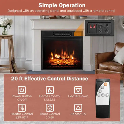 18/23" Electric Insert with Adjustable Flame