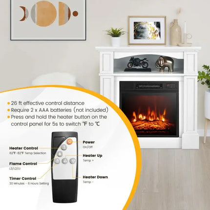 18" TV Stand w/ Electric Fireplace