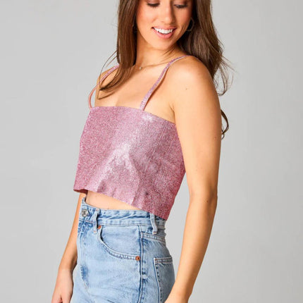 "Girly Girl" Rhinestone Crop Top