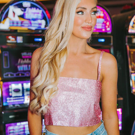 "Girly Girl" Rhinestone Crop Top