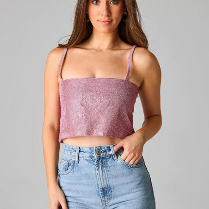 "Girly Girl" Rhinestone Crop Top
