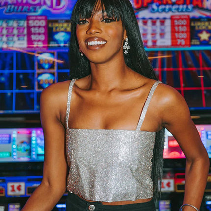 "Girly Girl" Rhinestone Crop Top