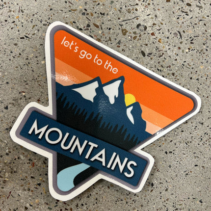 "Let's go to the Mountains" Sticker Decal