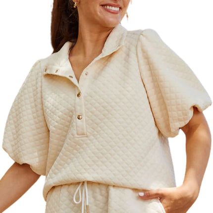 "Madelyn" SS Snap Top