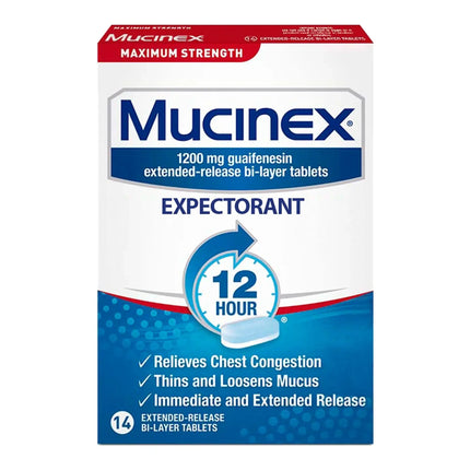 Mucinex 12-Hour Guaifenesin Extended-Release Bi-Layer Tablets