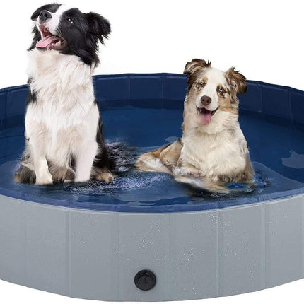 Portable Dog Swimming Pool Pet Bath Tub Foldable Leak-proof PVC Safe Pet Supplies with Drain Easy Clean Dog Accessories Foldable Dog Pool for Large Dogs Portable Plastic Hard Outdoor Swimming Pool Pet Bath Pool