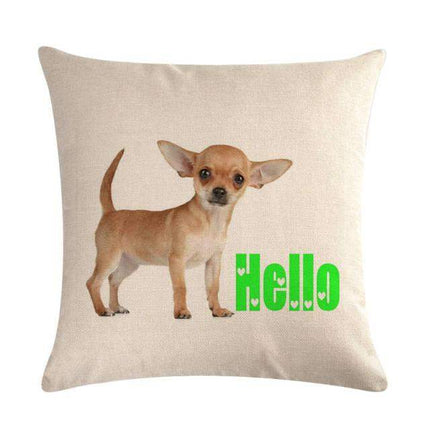 Pet Dog Elegant Design Linen Cotton Throw Pillow Covers Dog Pattern Cotton Throw Pillow Covers Car Sofa Cushion Cover Pillowcases Couch Cushion Cover Home Sofa Bed Decorative Pillows