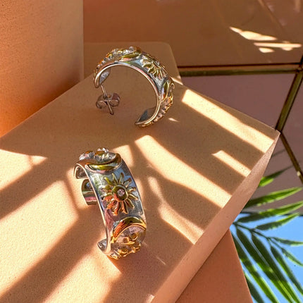 Rosa Stella Hoop Earrings Water Resistant