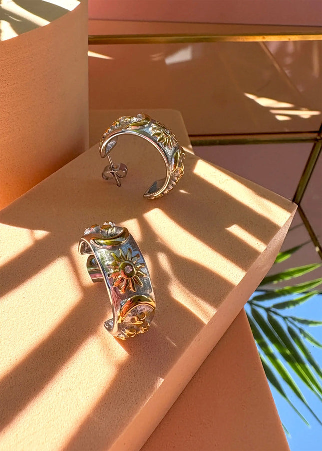Rosa Stella Hoop Earrings Water Resistant