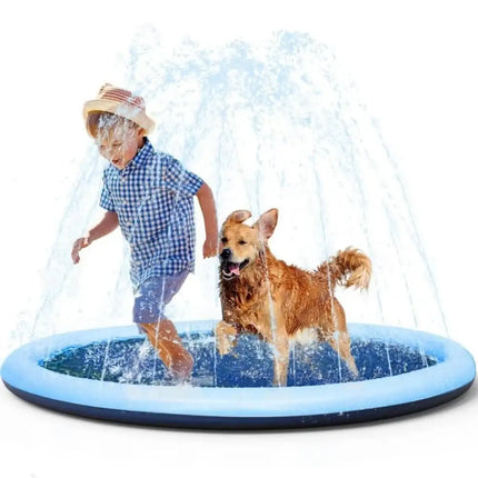 Splash Sprinkler Pad for Dogs Kids Non-Slip Thicken Dog Pool with Sprinkler Pet Summer Outdoor Play Water Mat Toys for Pet Dogs Splash Sprinkler Pad for Dogs Non-Slip Thicken Sprinkler Pool for Summer Outdoor