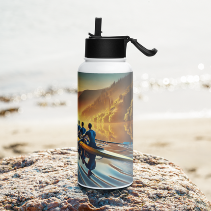 Steel Water Bottle with Ukrainian Rowing Emblem