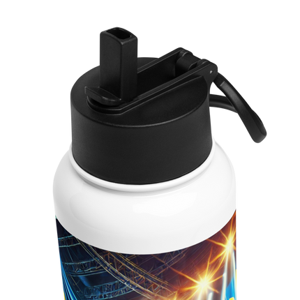 Steel Water Bottle with Ukrainian Basketball Emblem