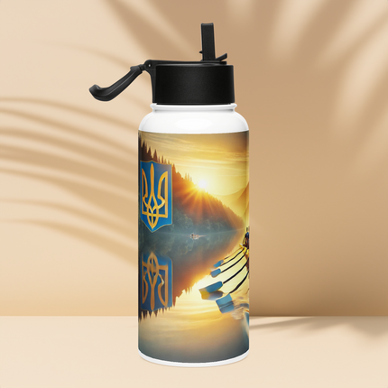 Steel Water Bottle with Ukrainian Rowing Emblem