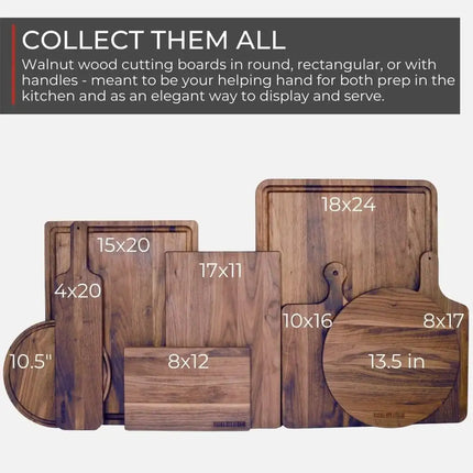 Virginia Boys Kitchens Small Round Walnut Charcuterie Board