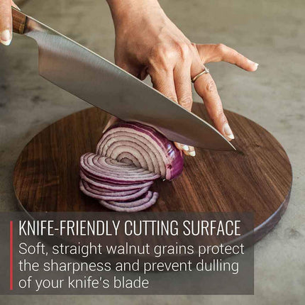 Virginia Boys Kitchens Small Round Walnut Charcuterie Board