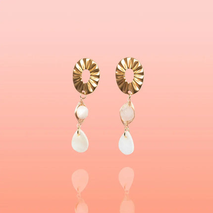 Paloma Shell + Jade Dangles