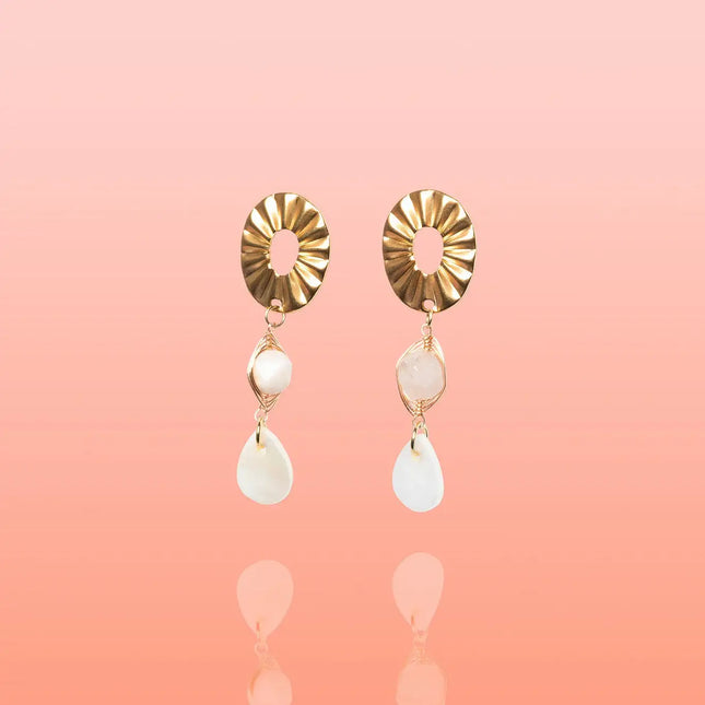 Paloma Shell + Jade Dangles