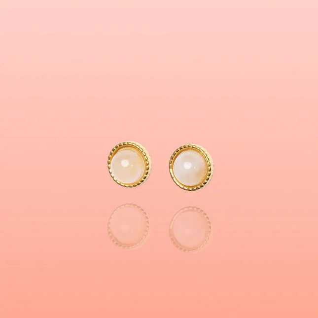 Maria Rose Quarts Studs Water Resistant
