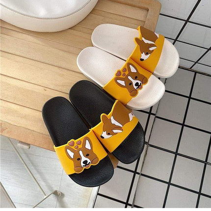 Women Summer Dog Slippers Slide Beach Flip Flops Comfortable Thick Sole Girls Flat Shoes Quick-Dry Flip Flop Slides Water Resistant All-Day Comfort Fit Wet Grip Soles